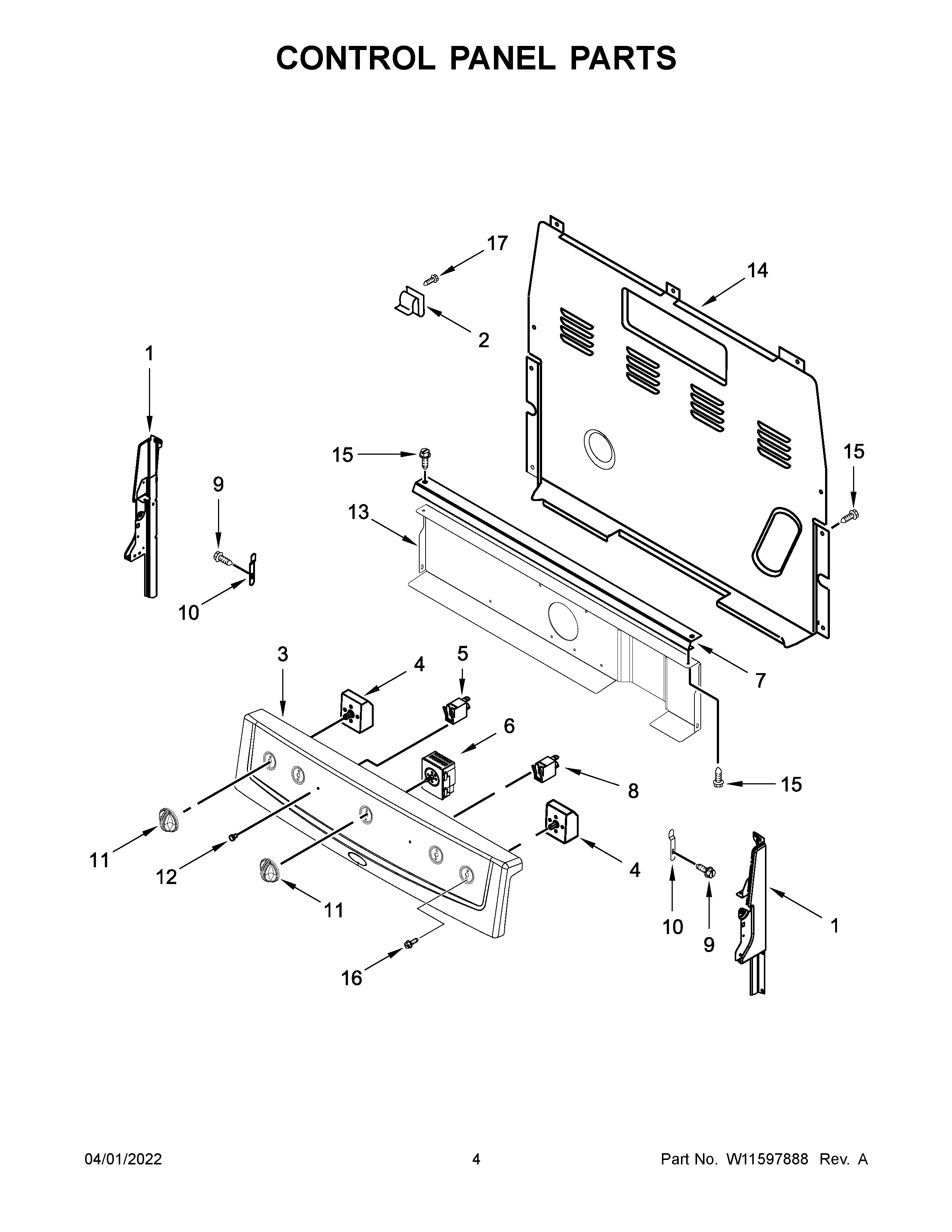 Control panel parts