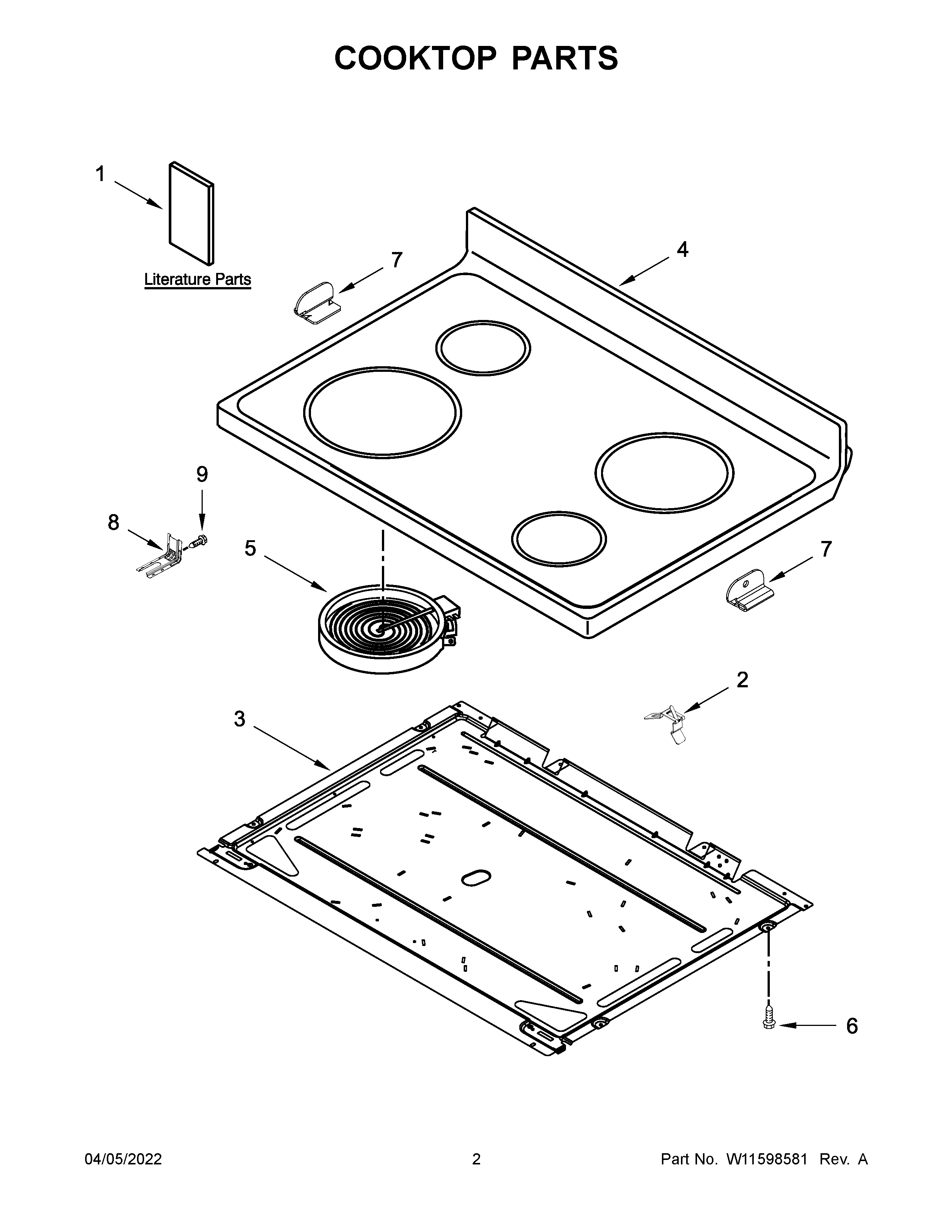 Cooktop parts