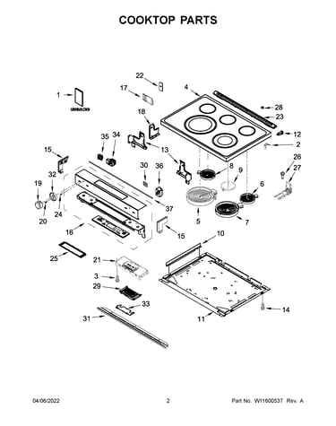 Cooktop parts