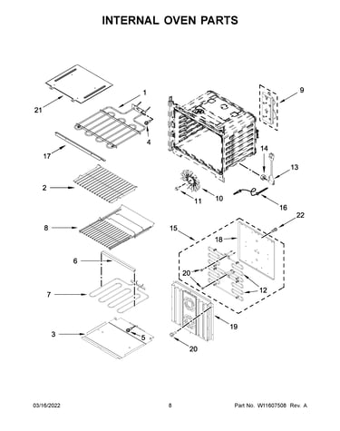 Internal oven parts