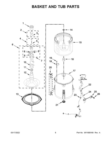 Basket and tub parts
