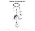 Whirlpool WTW4616FW3 gearcase, motor and pump parts diagram