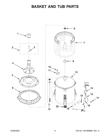 Basket and tub parts