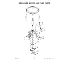 Whirlpool 4GWTW1955LW1 gearcase, motor and pump parts diagram