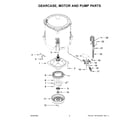 Maytag MVW7230HW1 gearcase, motor and pump parts diagram