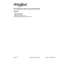 Whirlpool WRF954CIHM00 cover sheet diagram