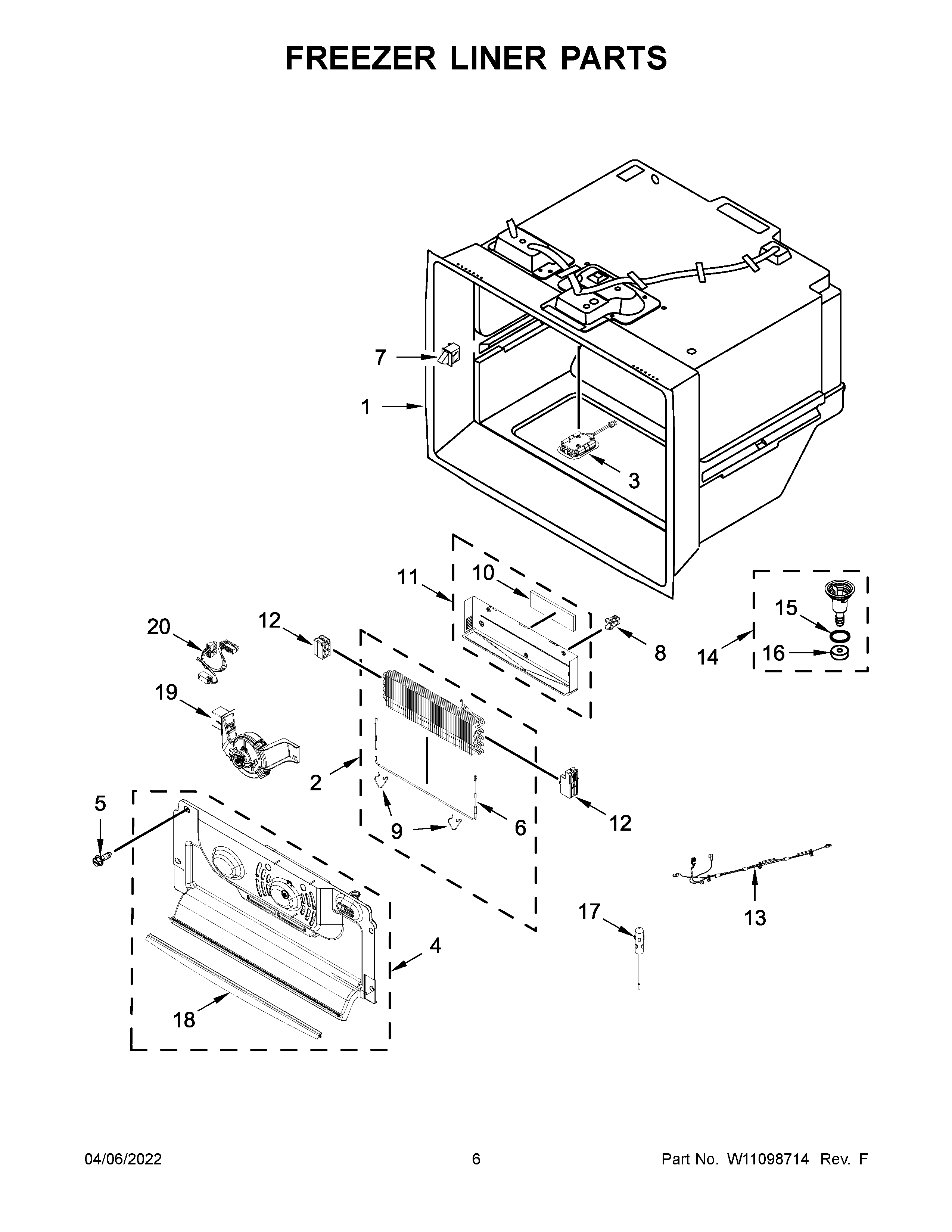 FREEZER LINER PARTS