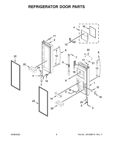 Refrigerator door parts