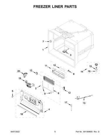 Freezer liner parts