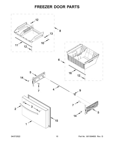 Freezer door parts