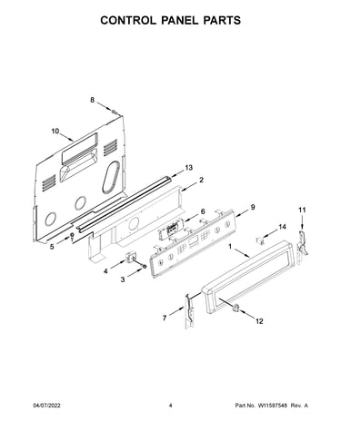 Control panel parts