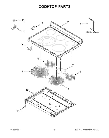 Cooktop parts