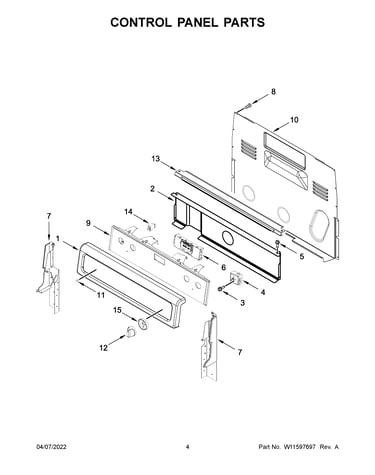 Control panel parts
