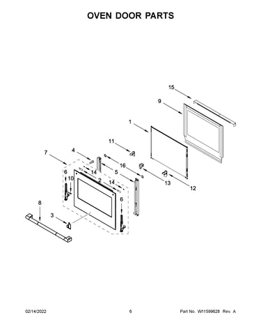 Oven door parts