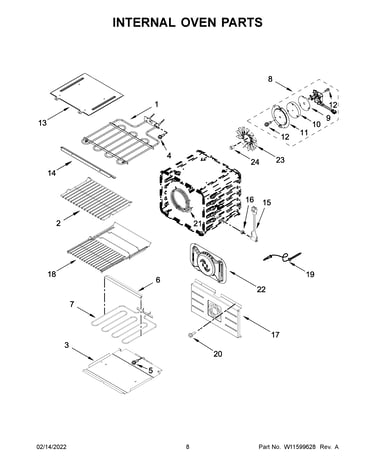Internal oven parts
