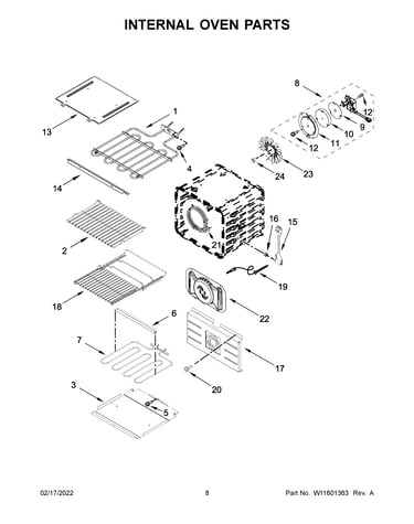 Internal oven parts