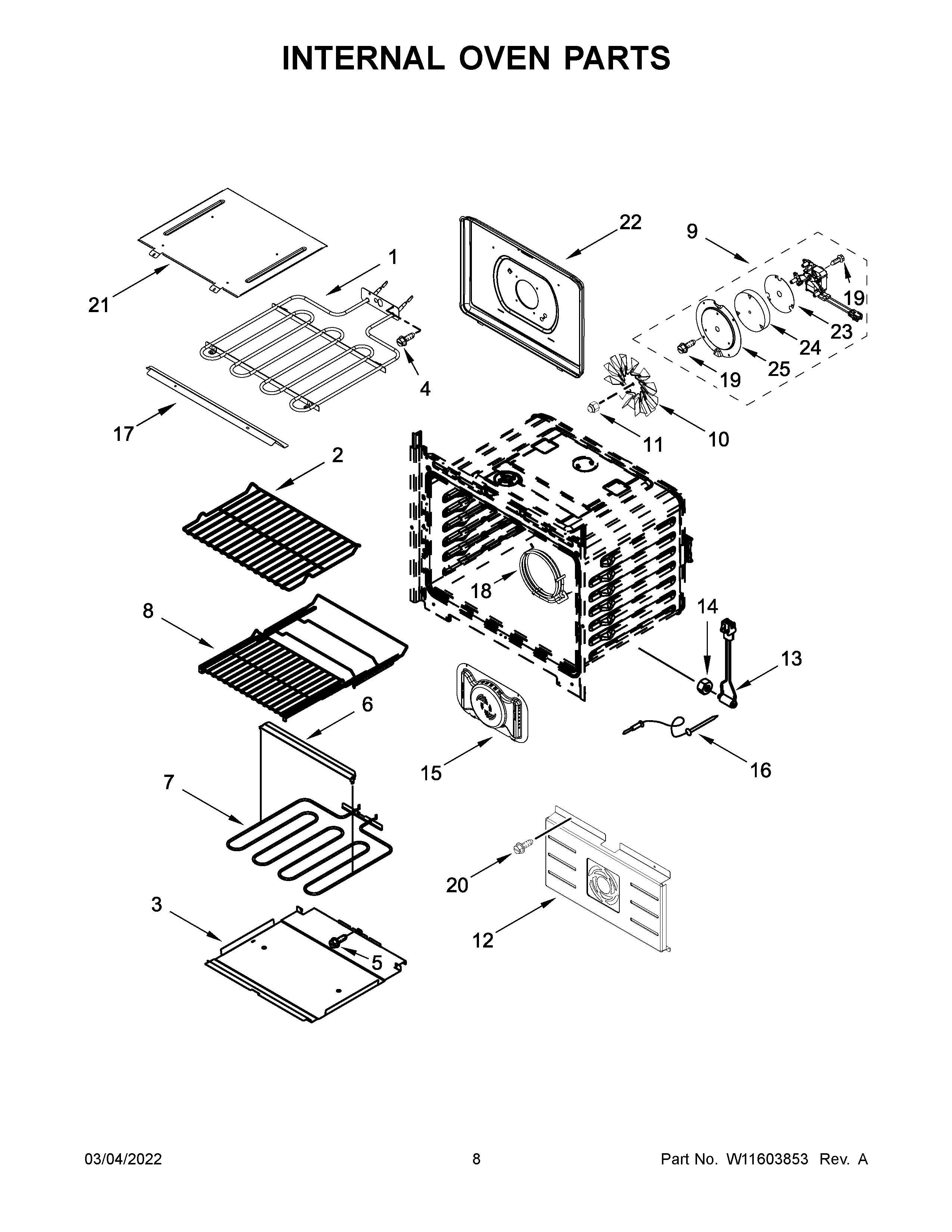 Internal oven parts