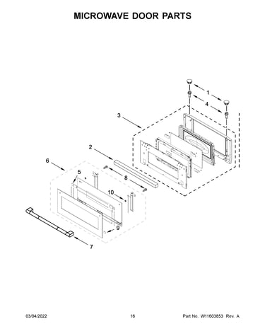 Microwave door parts
