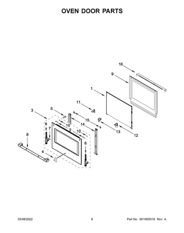Oven door parts