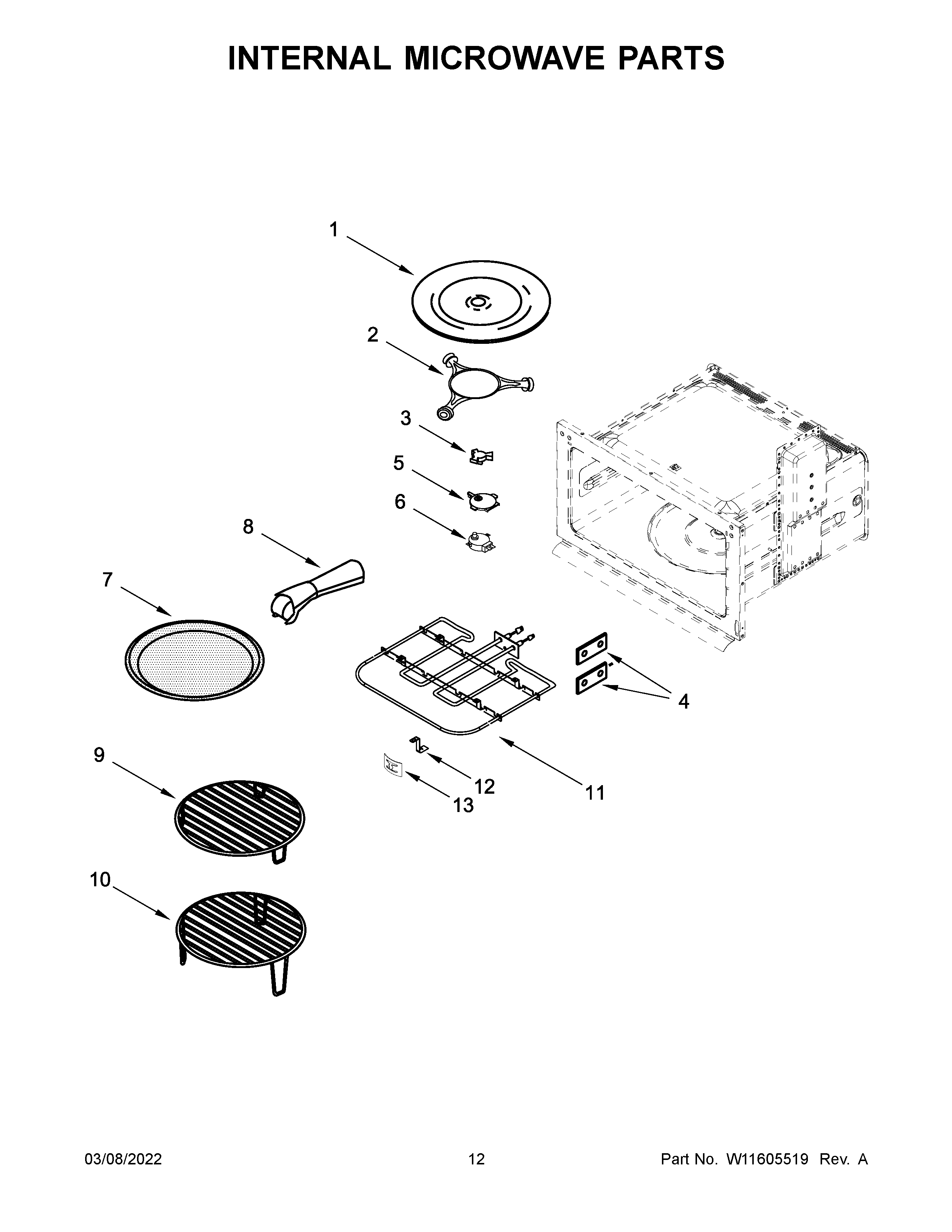 Internal microwave parts