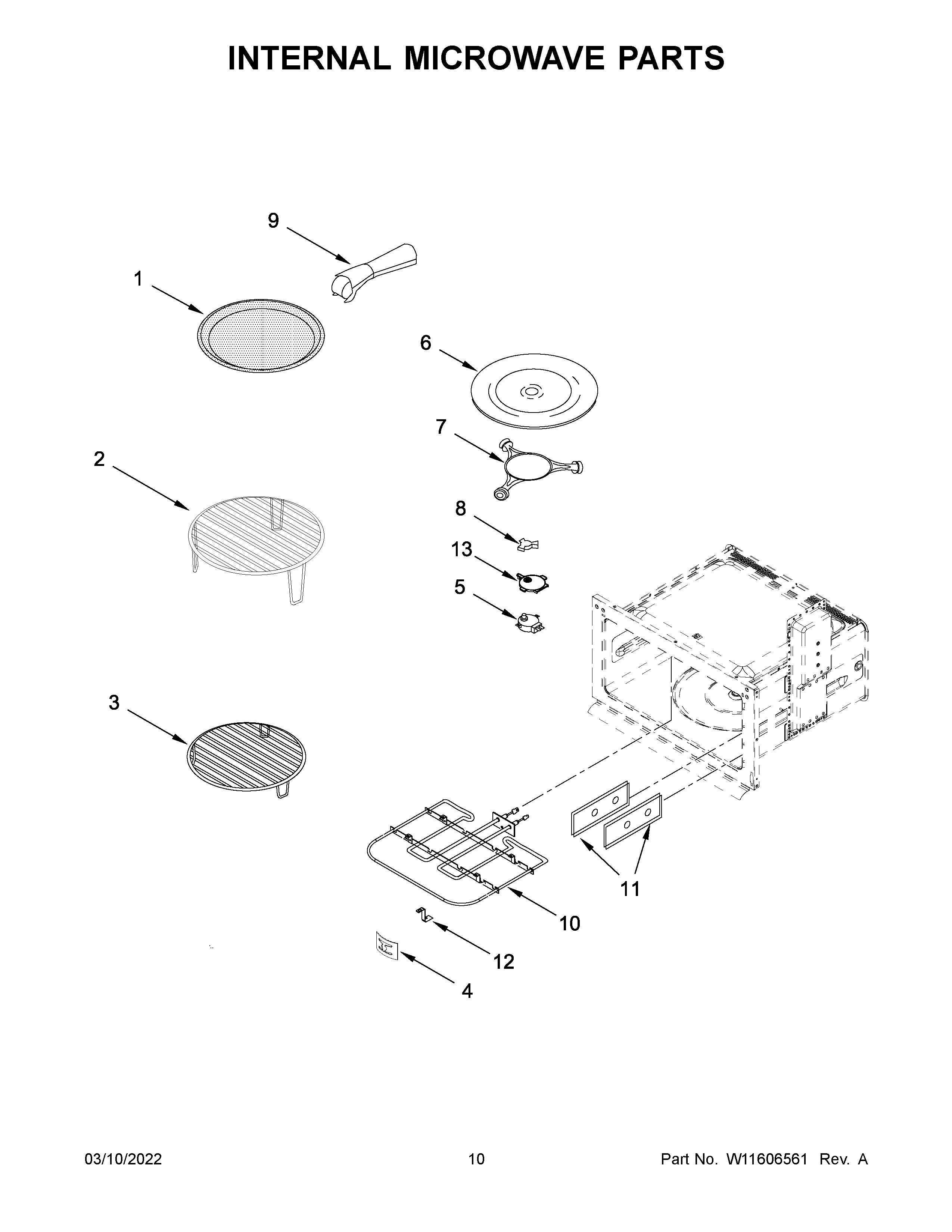 Internal microwave parts