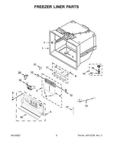 Freezer liner parts