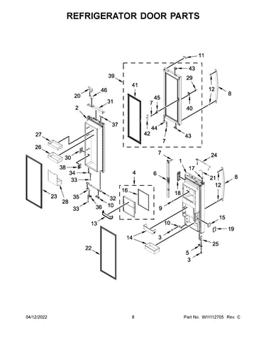 Refrigerator door parts