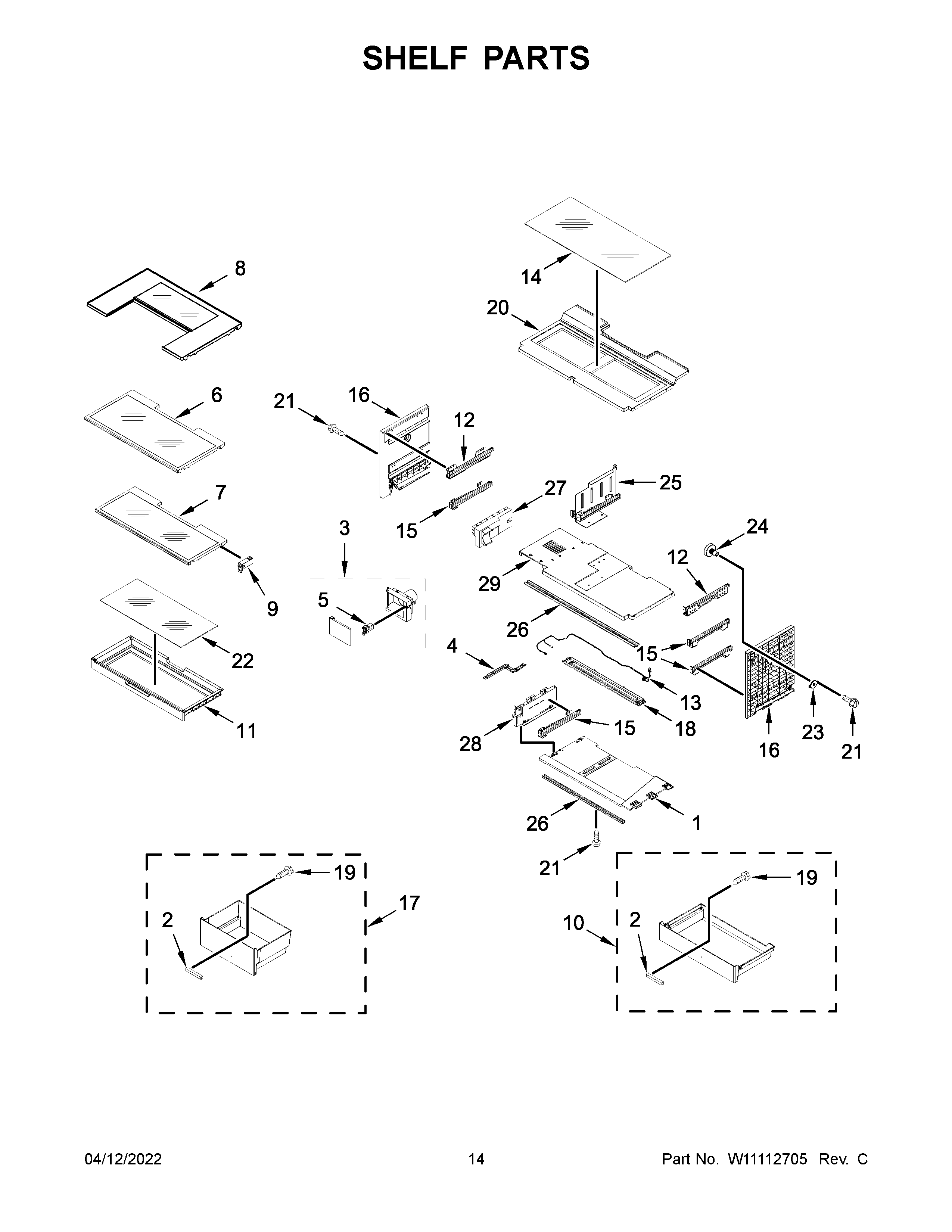 Shelf parts