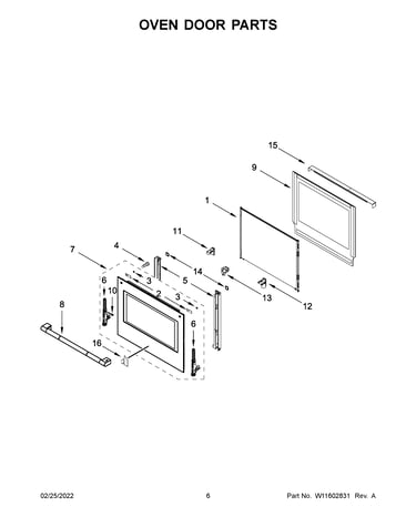 Oven door parts