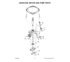 Whirlpool 4GWTW1805LW1 gearcase, motor and pump parts diagram