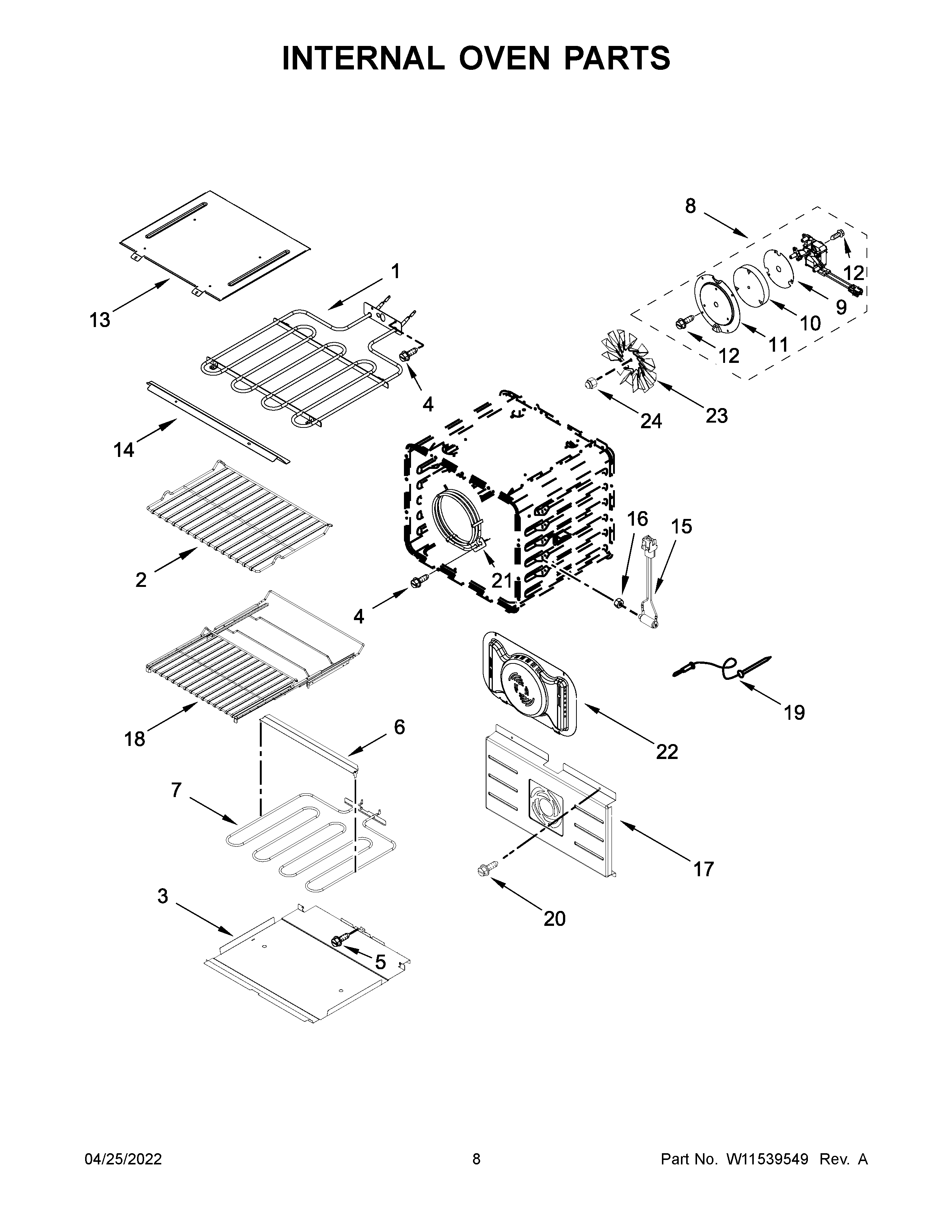 Internal oven parts