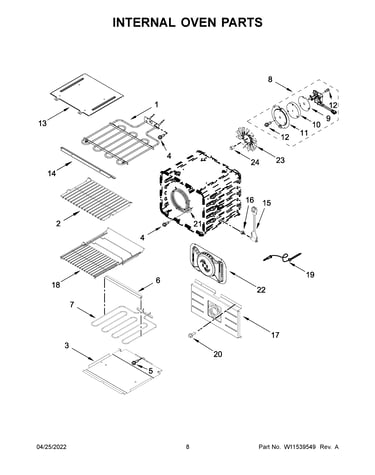 Internal oven parts
