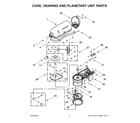 KitchenAid 5KSM180LEELB0 case, gearing and planetary unit parts diagram