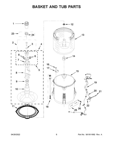 Basket and tub parts
