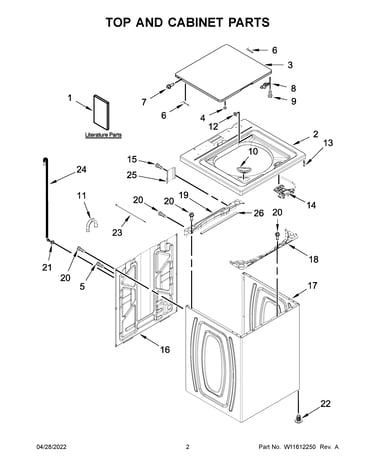Top and cabinet parts