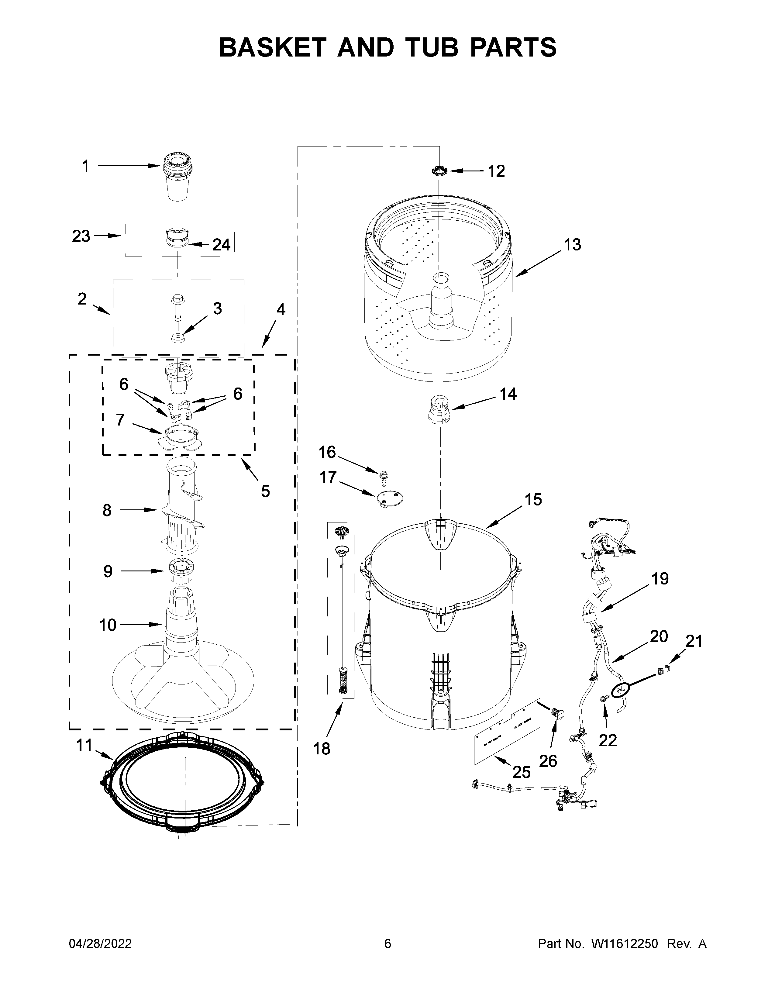 Basket and tub parts
