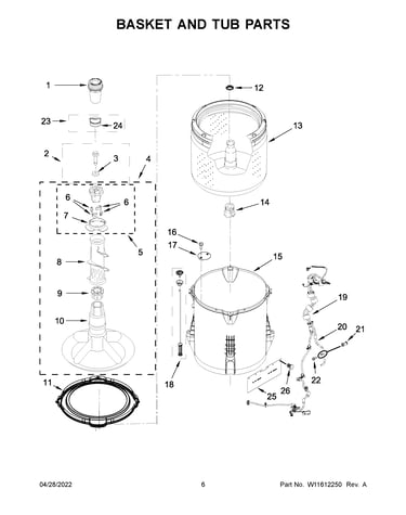 Basket and tub parts
