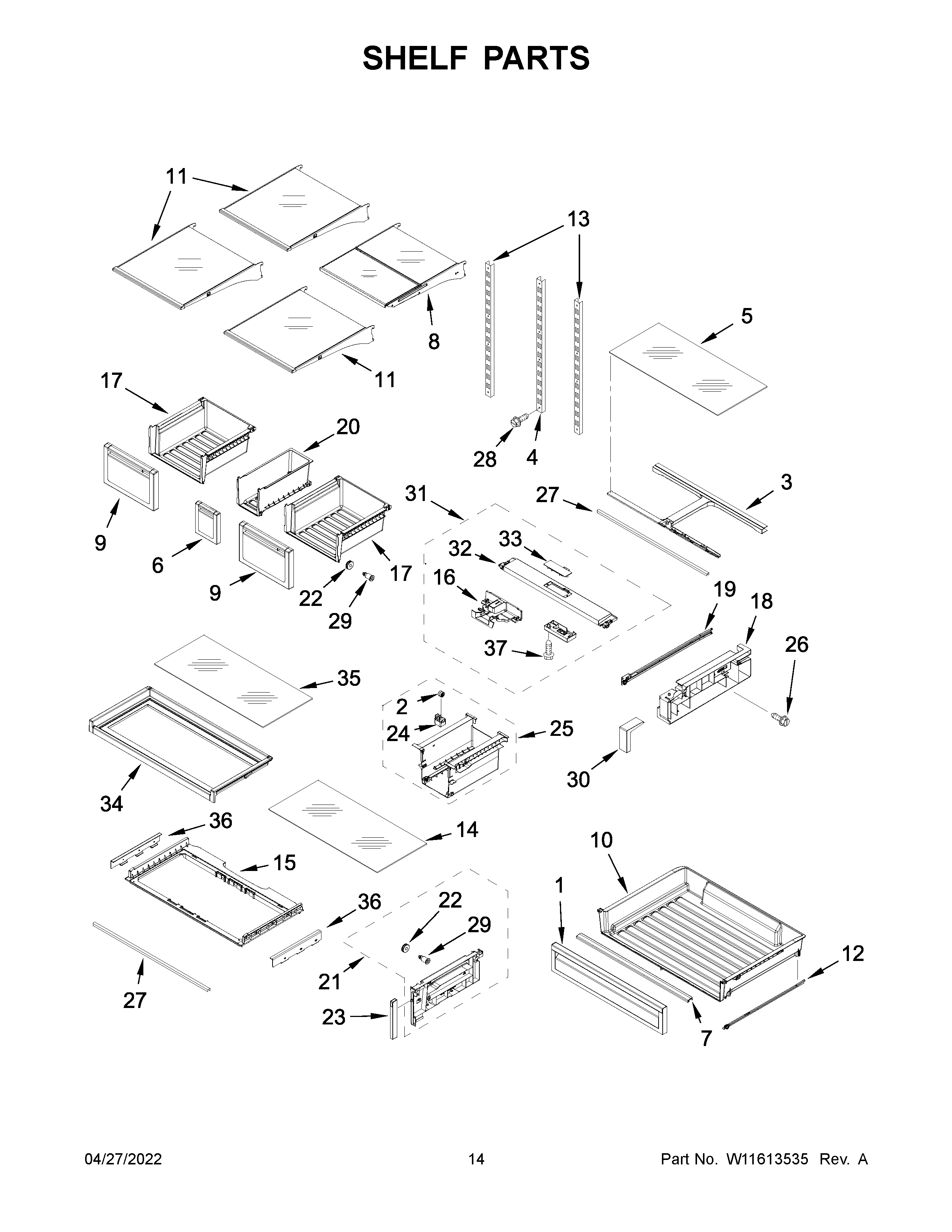 Shelf parts