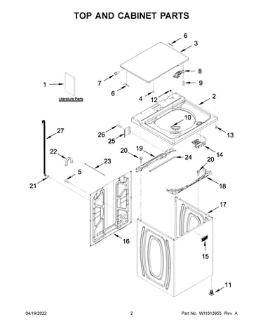 Top and cabinet parts