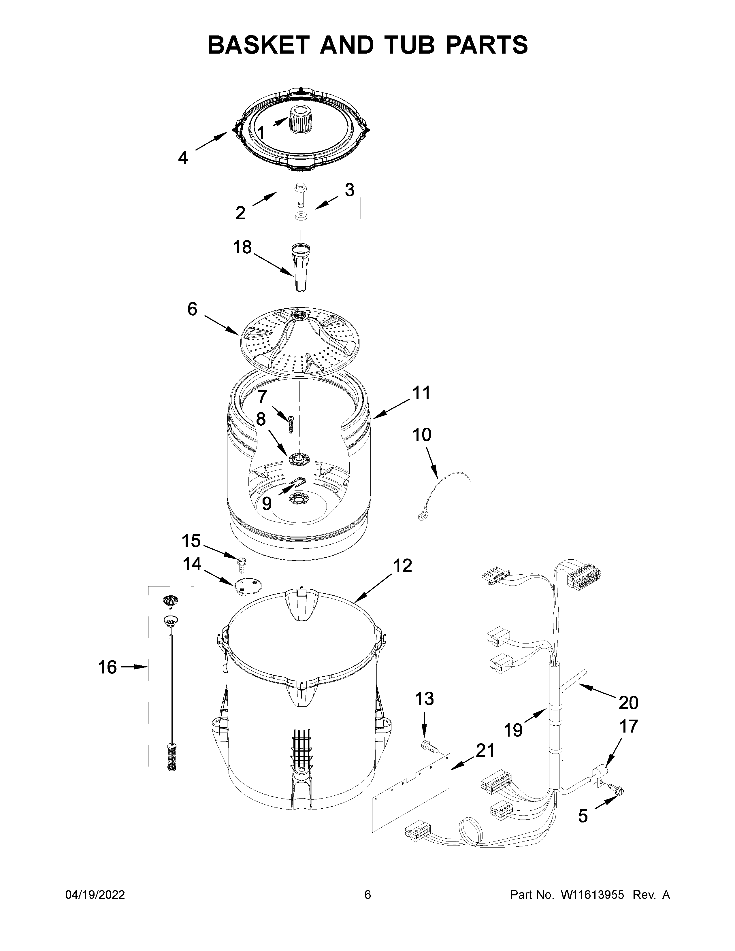 Basket and tub parts