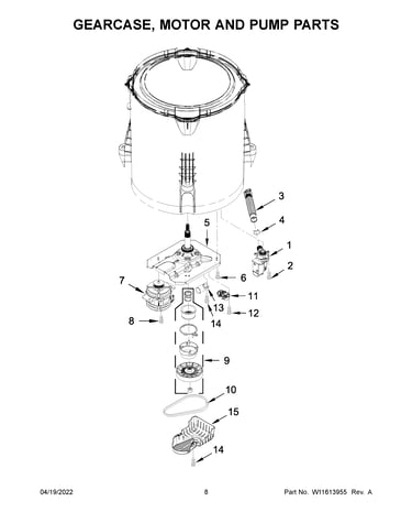 Gearcase, motor and pump parts