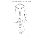 Whirlpool 3LWTW4815FW1 gearcase, motor and pump parts diagram