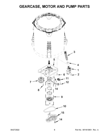 Gearcase, motor and pump parts