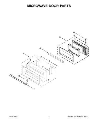 Microwave door parts