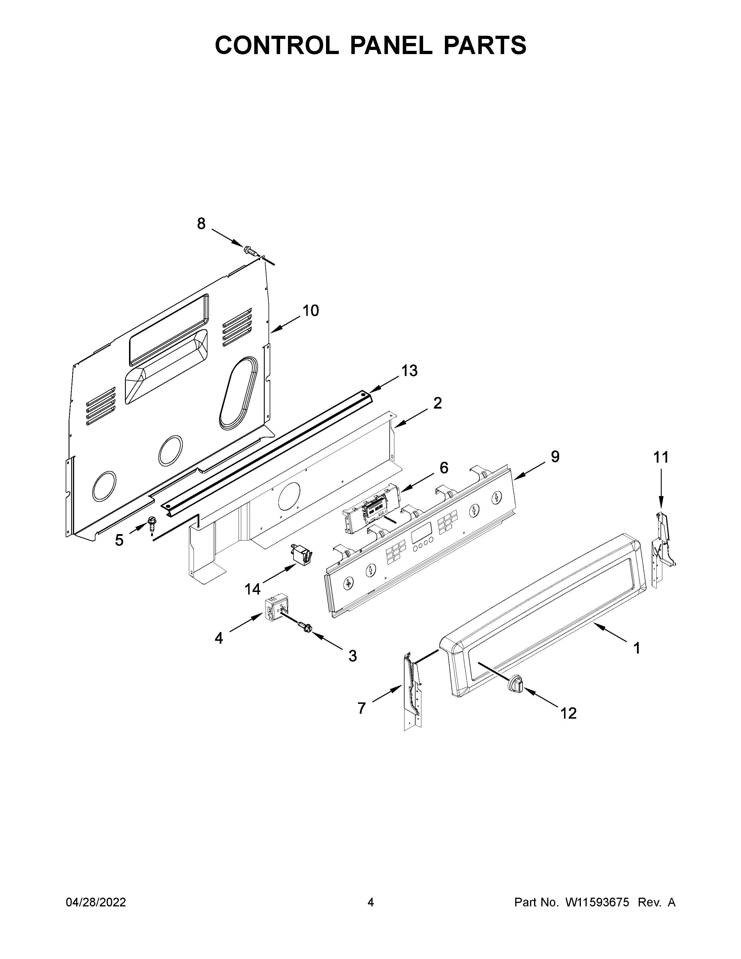 Control panel parts