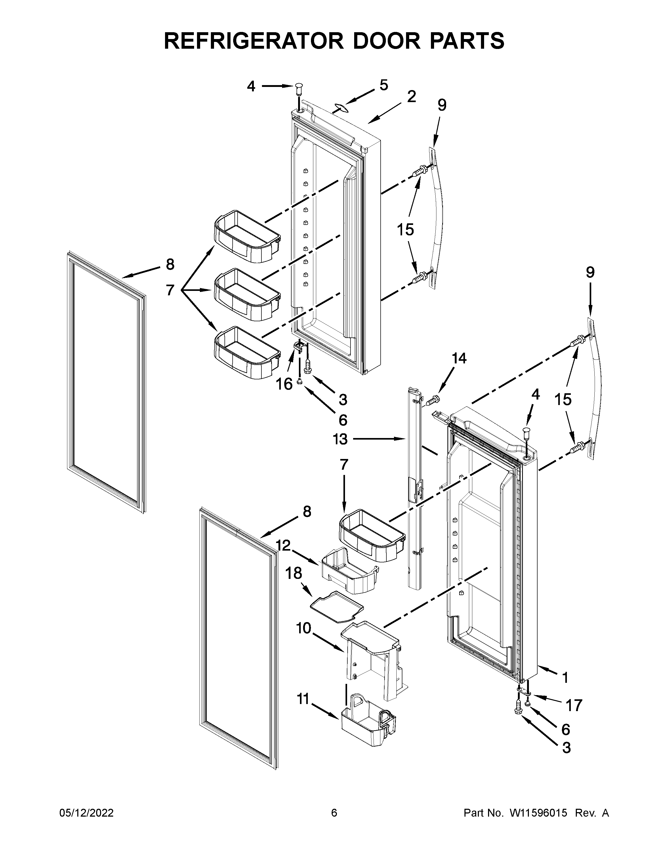 Refrigerator door parts