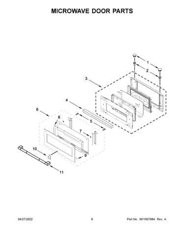 Microwave door parts