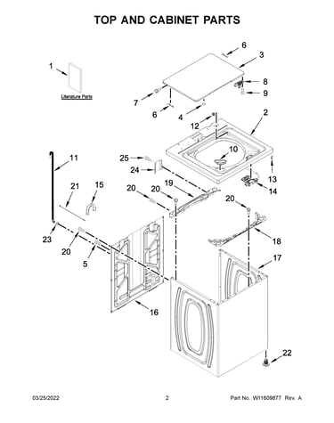 Top and cabinet parts