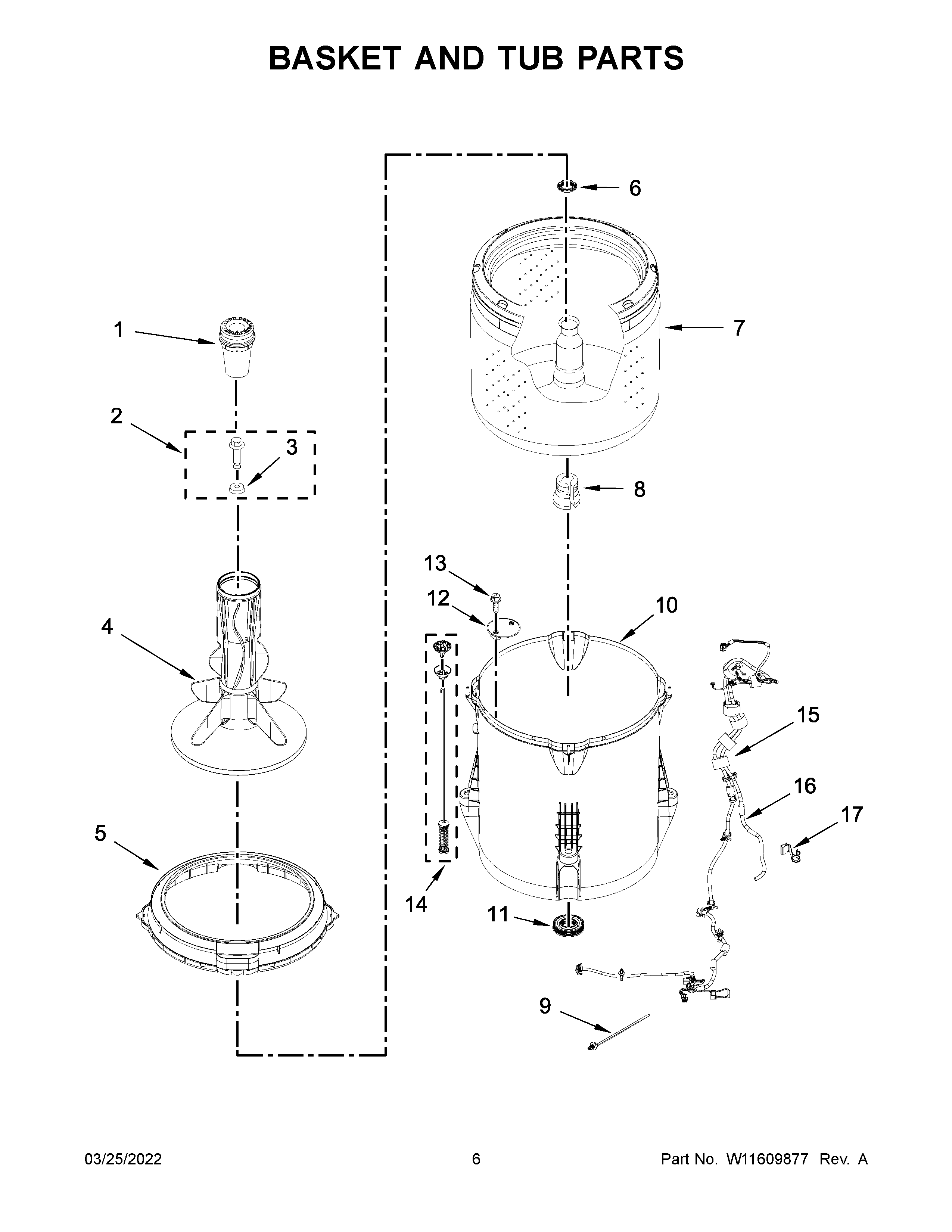 Basket and tub parts