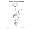 Whirlpool 2DWTW4705EW2 gearcase, motor and pump parts diagram